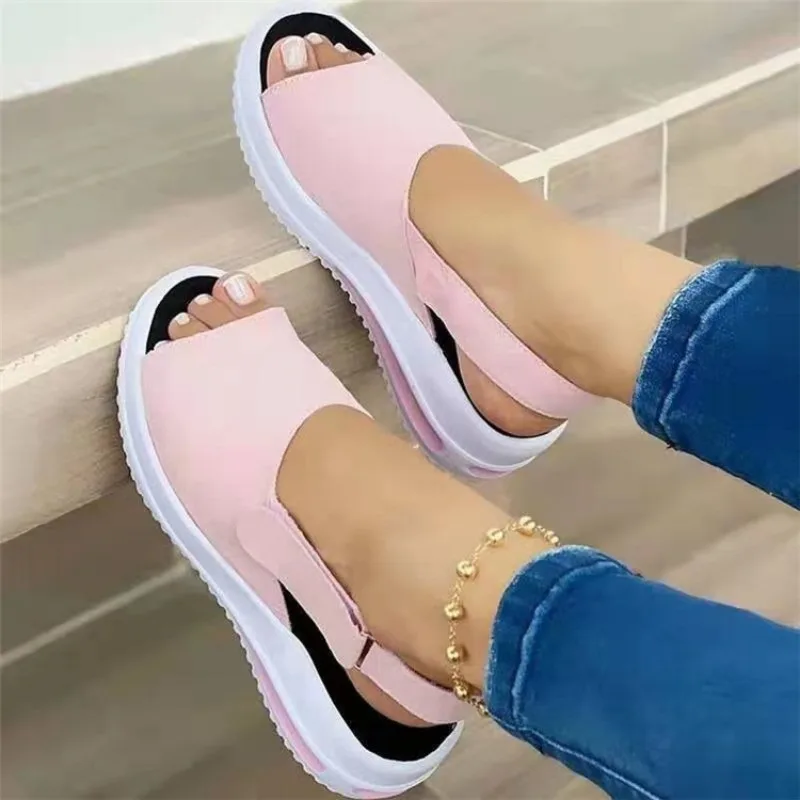 Shoes Summer Women Sandals Peep Toe Sandals Ladies Lightweight Sandals Woman Breathable New Fashion Non-Slip Female Footwear
