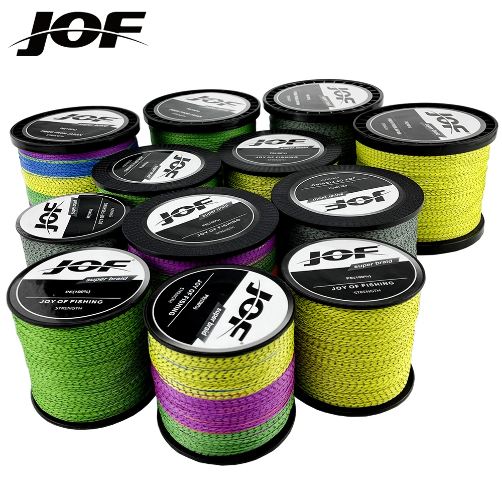 Jof 8 Strands Braided Fishing Line Multifilament 100M 300M Super Wear Resistant Fishing Braided Line Stream Fishing Lake Fishing