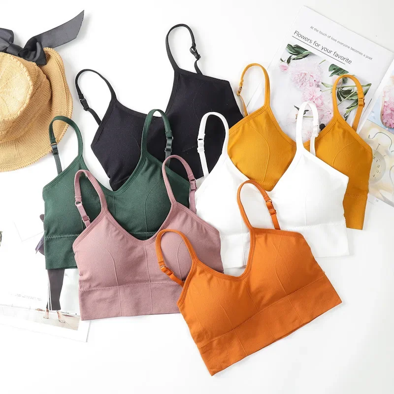 

Kaka big U beautiful back underwear women feel wrapped chest inside with sports yoga vest strap outside wear chest