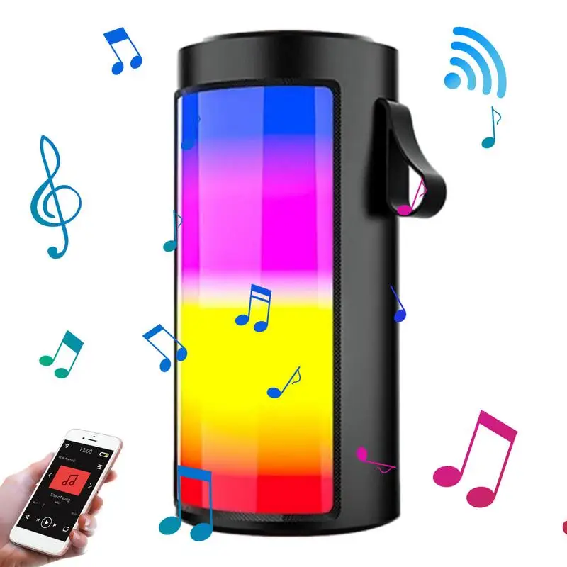 

Portable Outdoor Bluetooths Speaker Column RGB Atmosphere Lamp Colorful Subwoofer HI-FI Stereo Waterproof Boombox Speaker