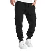 Mens Overalls Loose Joggers Workout Cargo Pants Sweatpants Active Sports Trousers Drawstring Multi Pocket Men's Casual Pants 2