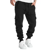 Mens Overalls Loose Joggers Workout Cargo Pants Sweatpants Active Sports Trousers Drawstring Multi Pocket Men's Casual Pants 2