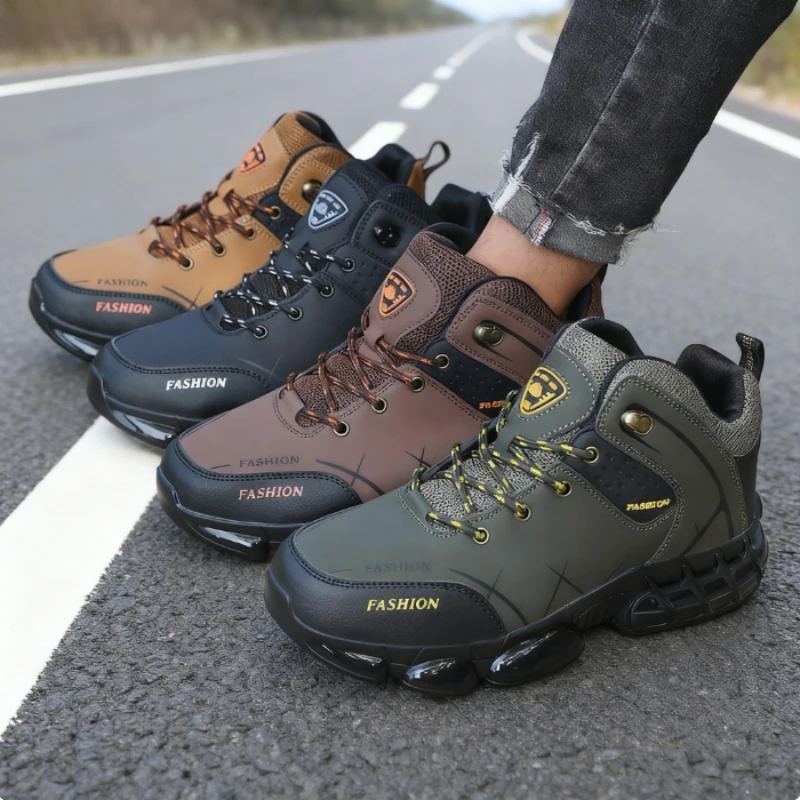 Fashion Forward Men's Hiking Boots High-Top Outdoor Shoes Breathable Non-Slip Trekking Sneakers 2025 Latest Collection Hot Sale