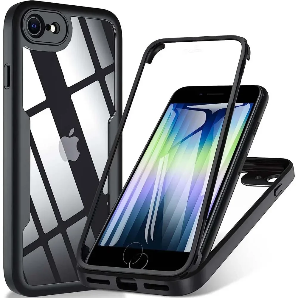 360 Custodia Trasparente Per Iphone 8 8 Plus 7 Xs Max 11 Pro 12 Mini 13 Pro Max 14 Plus 15 Pro Max Custodia Protettiva Antiurto Completa Per Telefono