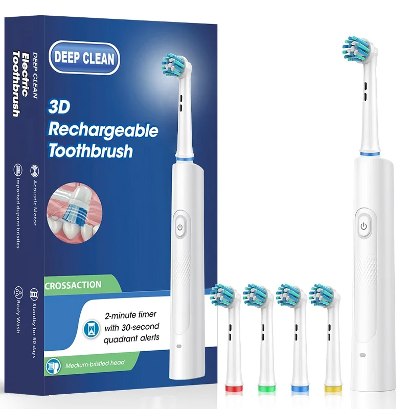 Electric Toothbrush Adult 3D Round Head Soft Bristled