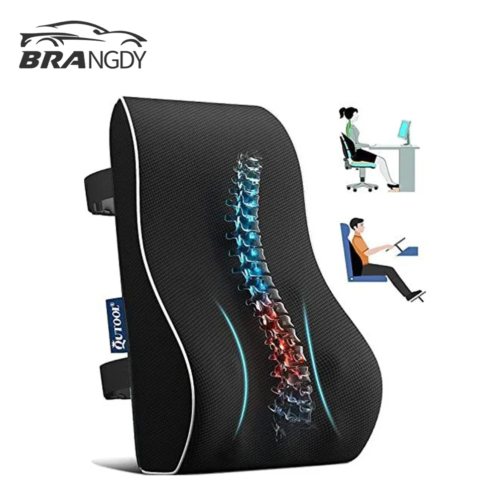Lumbar Back Cushion Memory Foam Relieve Back Pain Car Seat Waist For Office Home Car