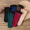 Womens Mens Solid Color Socks Autumn And Winter Thickened Plush Warm Medium Tube Socks Snow Socks 5
