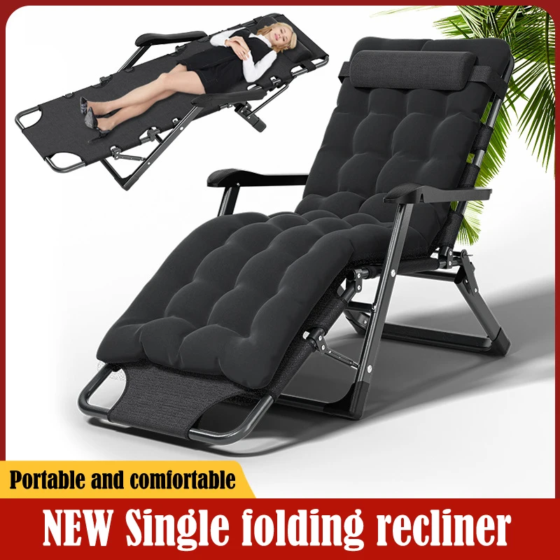 

New folding lounge chair office lunch break nap bed beach portable leisure balcony household single back sofa folding bed