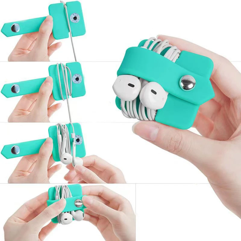 

Органайзер для кабеля, силиконовый портативный протектор зарядного кабеля, Пряжка для хранения данных, для наушников, мыши, провода питания, шнура