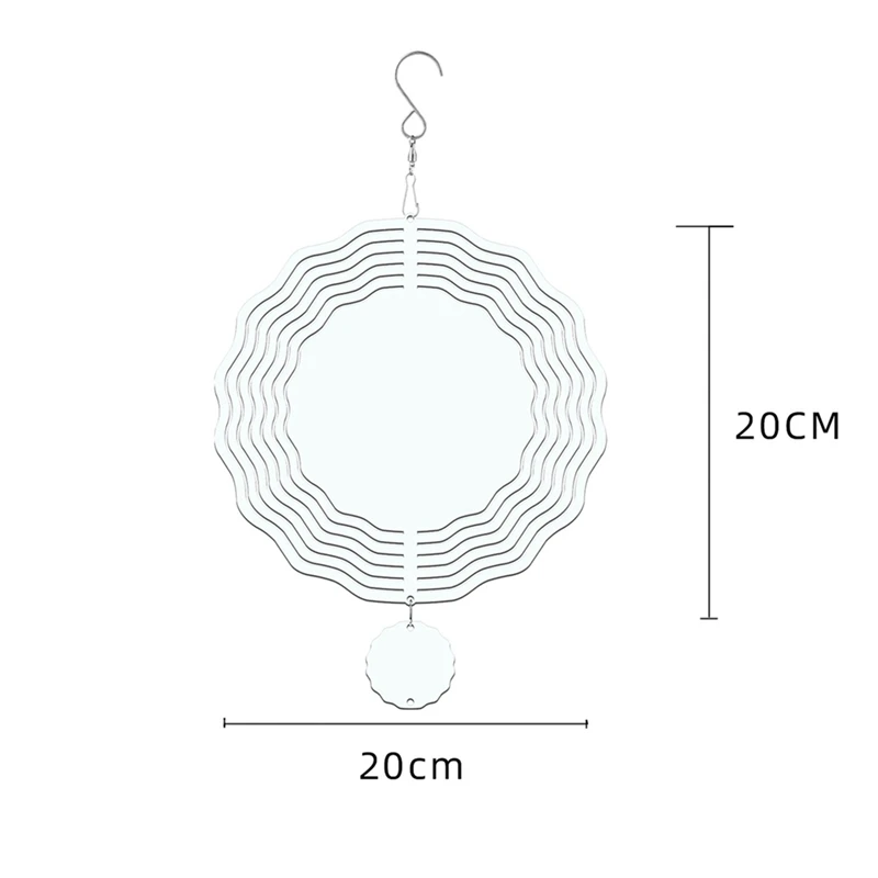 8 Pack 8 Inch Sublimation Wind Spinner Blanks,3D Double Sided Sublimation Wind Powered Kinetic Sculpture For Garden Outdoor 6