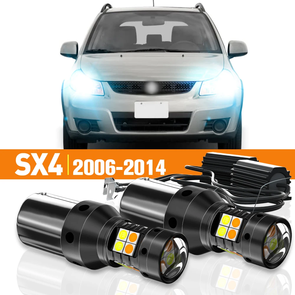 

2pcs LED Dual Mode Turn Signal+Daytime Running Light DRL For Suzuki SX4 2006-2014 2007 2008 2009 2010 2011 Accessories Canbus