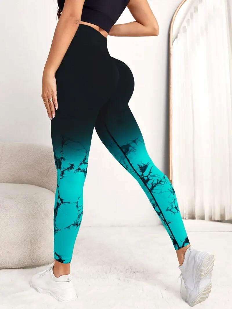 Yoga Pants Women Seamless Leggings Push Up Sports Fitness Joggings High Waist Gym Workout Scrunch Tie Dye Running Leggings 4