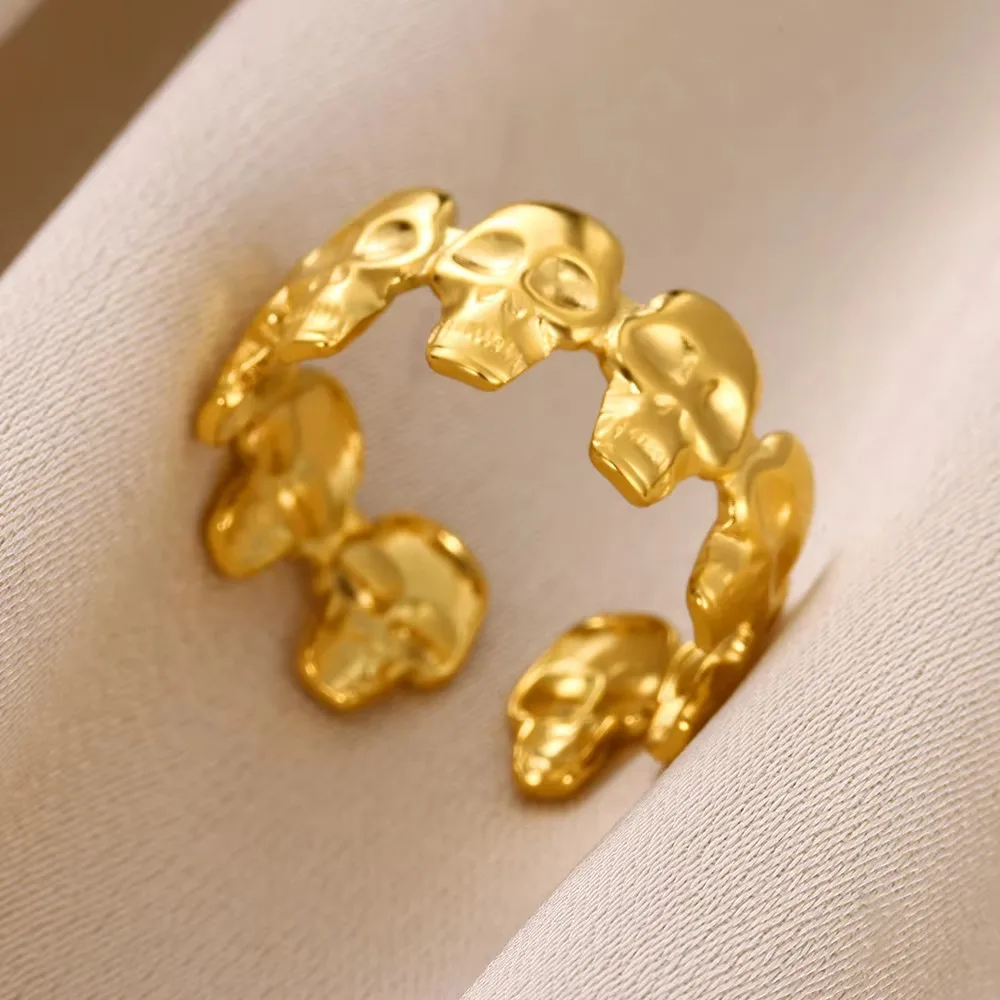Punk Skull Rings Adjustable Ring