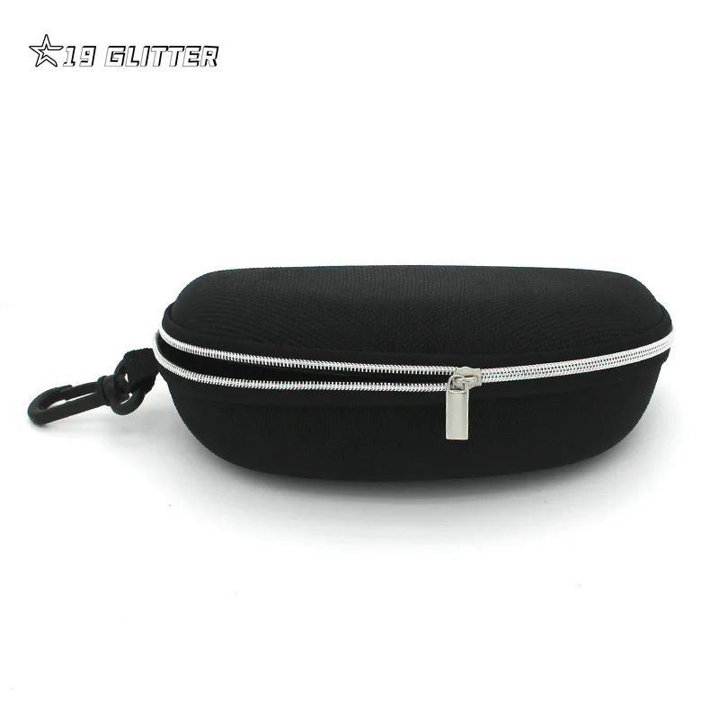 Glasses Case Portable Zipper Carabiner Sunglasses Protector Box Hard Eye Glasses Case Travel Pack Pouch Eyewear Accessories