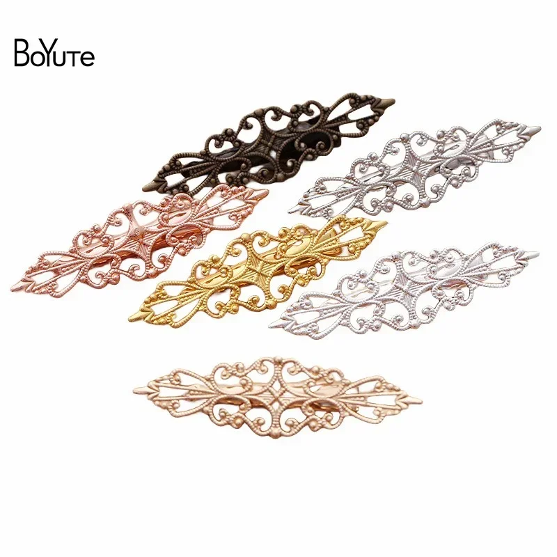 

BoYuTe (20 Pieces/Lot) 15*57MM Filigree Hair Clips Factory Supply Vintage DIY Jewelry Making Materials