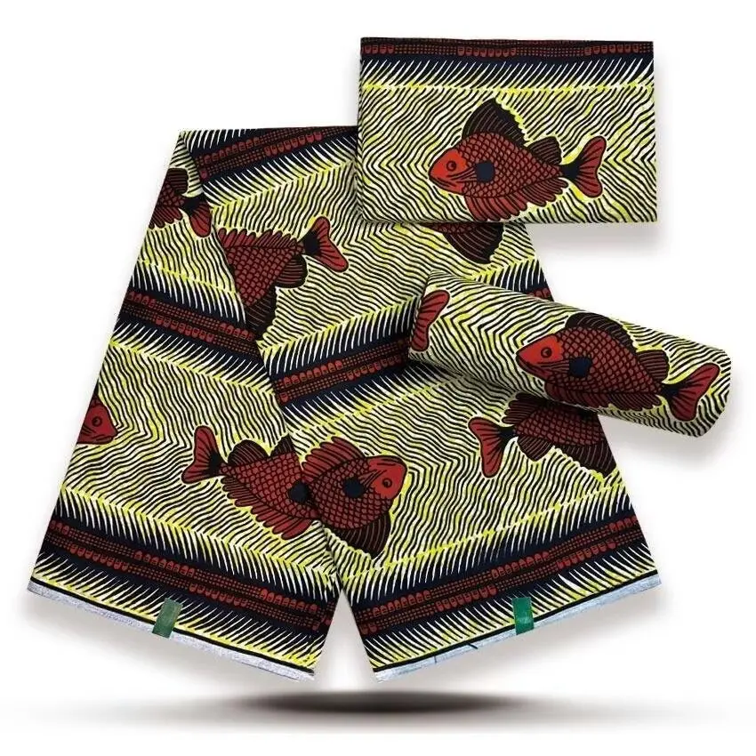 2026 100% Cotton Newest Block Real Wax Print Fabric African Ankara Wax Fabrics Soft Dutch Sewing Ghana Wax Fabric 3