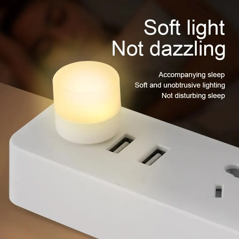Night light 10 pieces USB night light warm white LED plug-in light bulb portable home environment energy-saving reading night