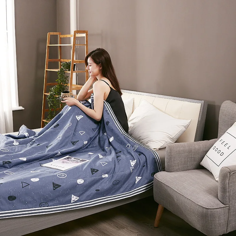 Summer Quilt Summer Quilt Set Bed Comforter Summer Cotton Quilts Thin Air-conditioning comfortable Soft Breathable Office Nap Blanket Quilted Bed Covers and Bedspreads