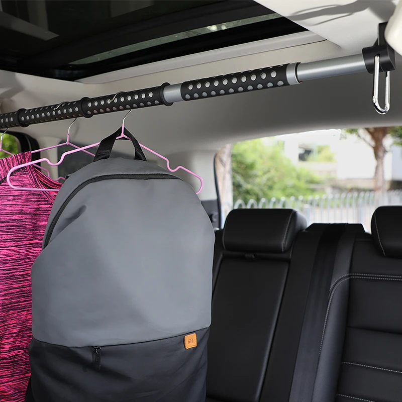 Car Hanger On-board Telescopic Clothes Drying Rod for Car Travel Luggage Self Driving Product Creative Clothes Coats Bags Rack