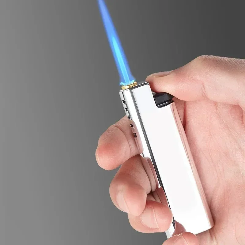 

2024 Windproof Lighter Blue Flame Jet Lighter High Power Cigar Lighter Kitchen BBQ Men Smoking Accessories Birthday Gifts