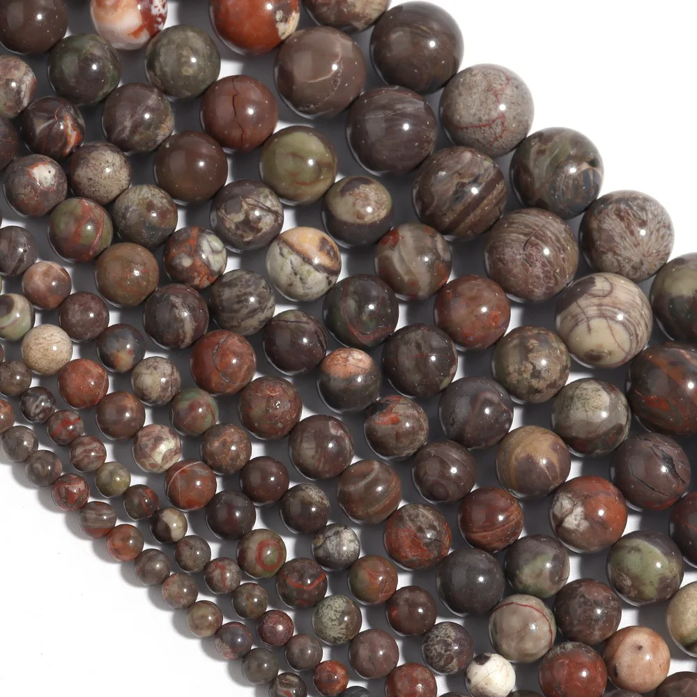 

Natural Stone Sea Agates Beads Round Loose Spacer Beads 15''Strand 4/6/8/10mm for Jewelry Making DIY Bracelets Necklace