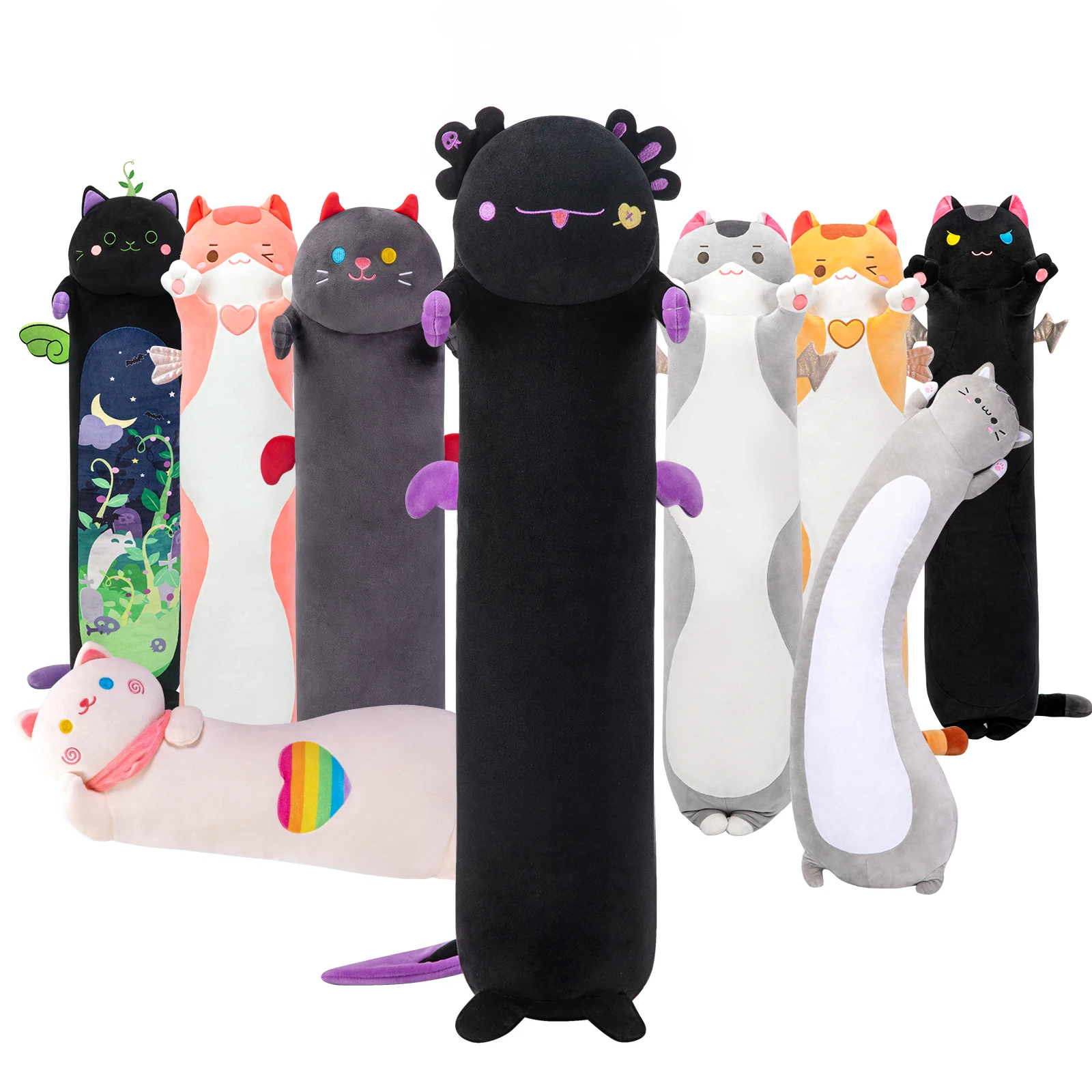  Mewaii Long Cat Plush Body Pillow, 44” Cute Cat Stuffed Animals  Soft Plushies, Kitten Plush Throw Pillow Doll Toy Gift for Girlfriend :  Toys & Games