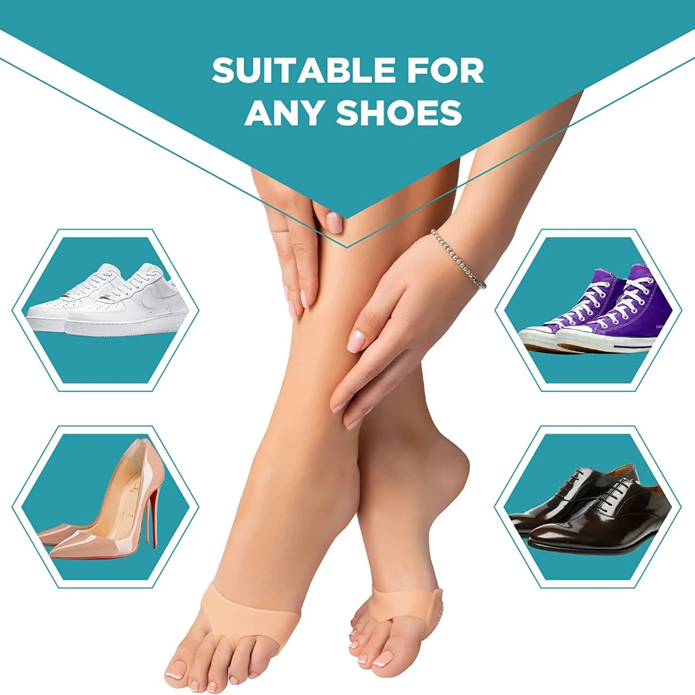 Silicone Toe Separator Metatarsal Pads Orthotics Foot Massage Insoles Forefoot Socks Foot Care Tool 2Pcs foot care tools