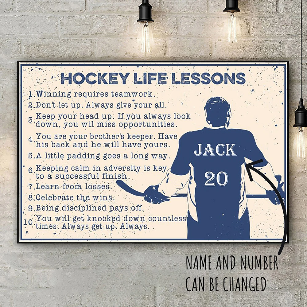 Personalized Hockey Poster & Canvas, Hockey Life Lessons