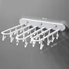 Balcony Foldable Underwear Sock Drying Rack 24 Clip Storage Panties Bra Hanging Bathroom Towel Organizer No Punch Space Saving 6