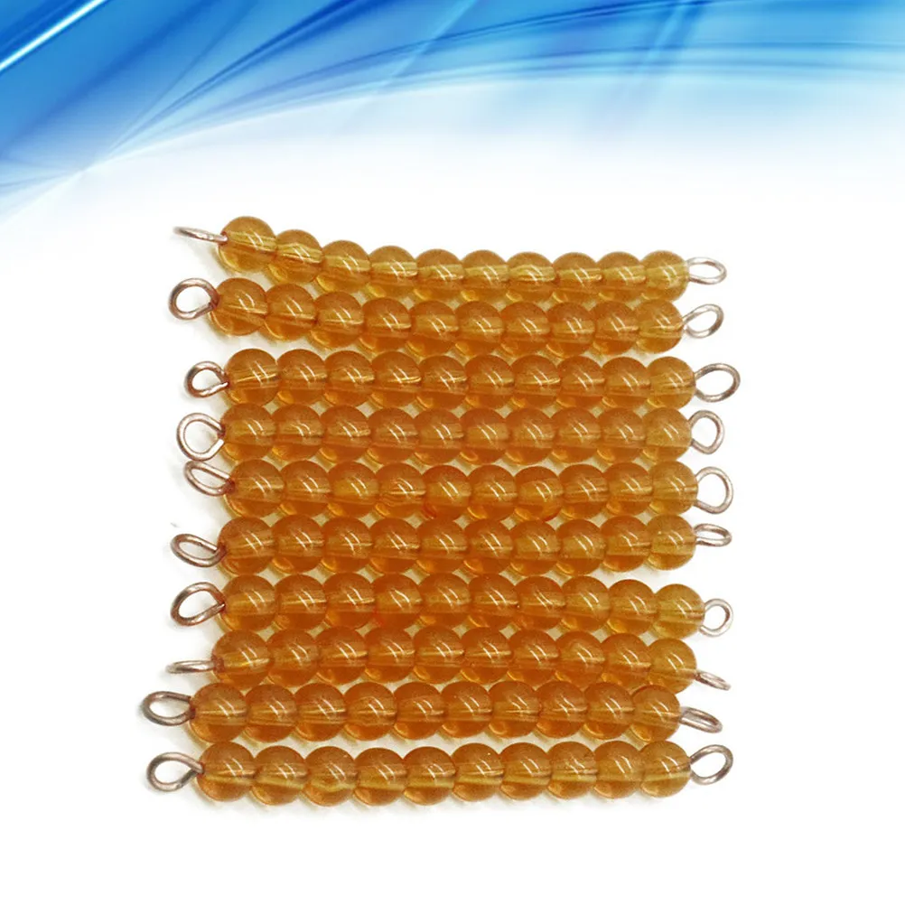 어린이를 위한 수학 비즈 체인 교육용 끈 세트 10개입, 조기 학습 교구, 숫자 1-100 세기, 손재주, 논리력 향상