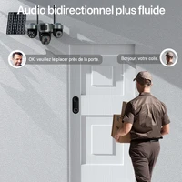 Caméra de surveillance solaire Wonsdar V380 4G à trois objectifs, caméras sans fil à batterie, vision nocturne, charge solaire, moniteur vidéo de sécurité extérieur 7