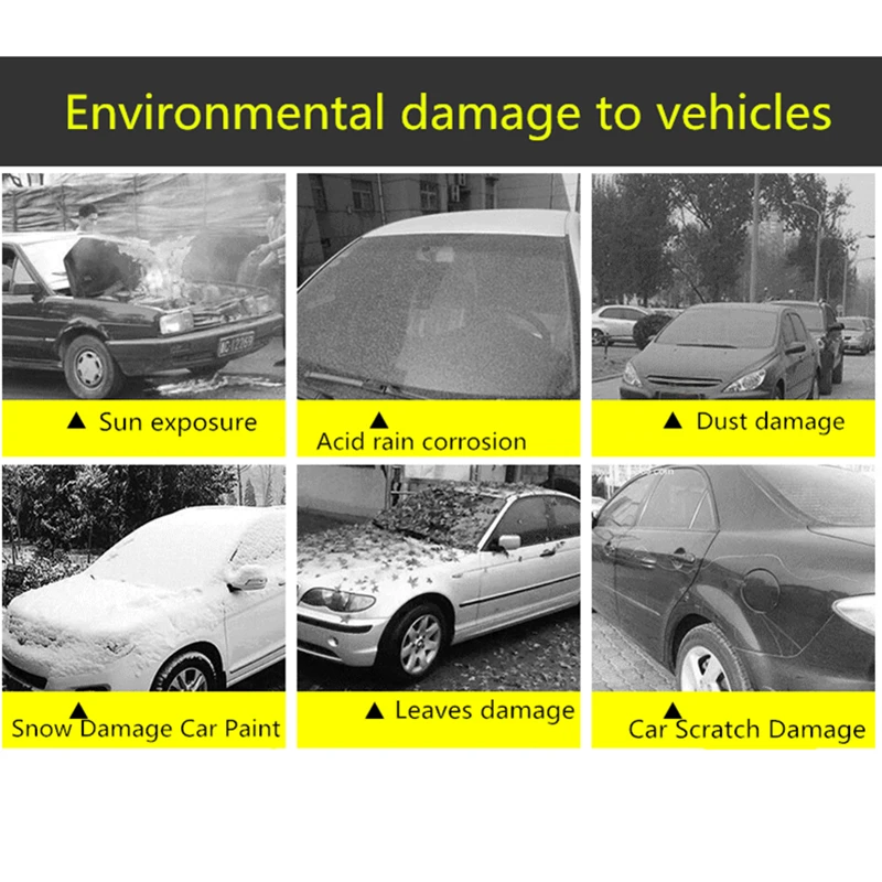 Car Cover Exterior Double Color Cover Sunshade Dustproof Protection with Reflective Strips Universal for Hatchback Sedan SUV — view 5
