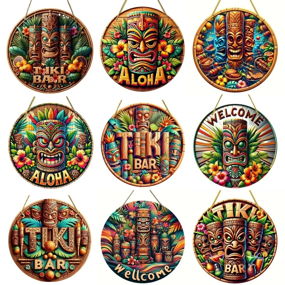 Plaque de porte, panneau, enseigne Tiki Bar en bois. Décoration tiki