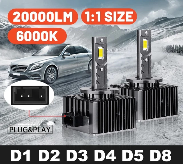 D1S LED Headlights HID Led Canbus 35000LM 6500K White 90W Plug&Play D1S D2S  D4S D5S D8S D1R D2R D3R Turbo LED Two-sided CSP Chip - AliExpress