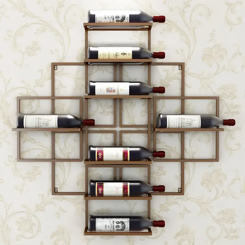 Industrial Showcase Wall Wine Rack Alcohol Drink Shelf Decor Commercial Shelves Red Wine Display Cabinets Bar Furniture o