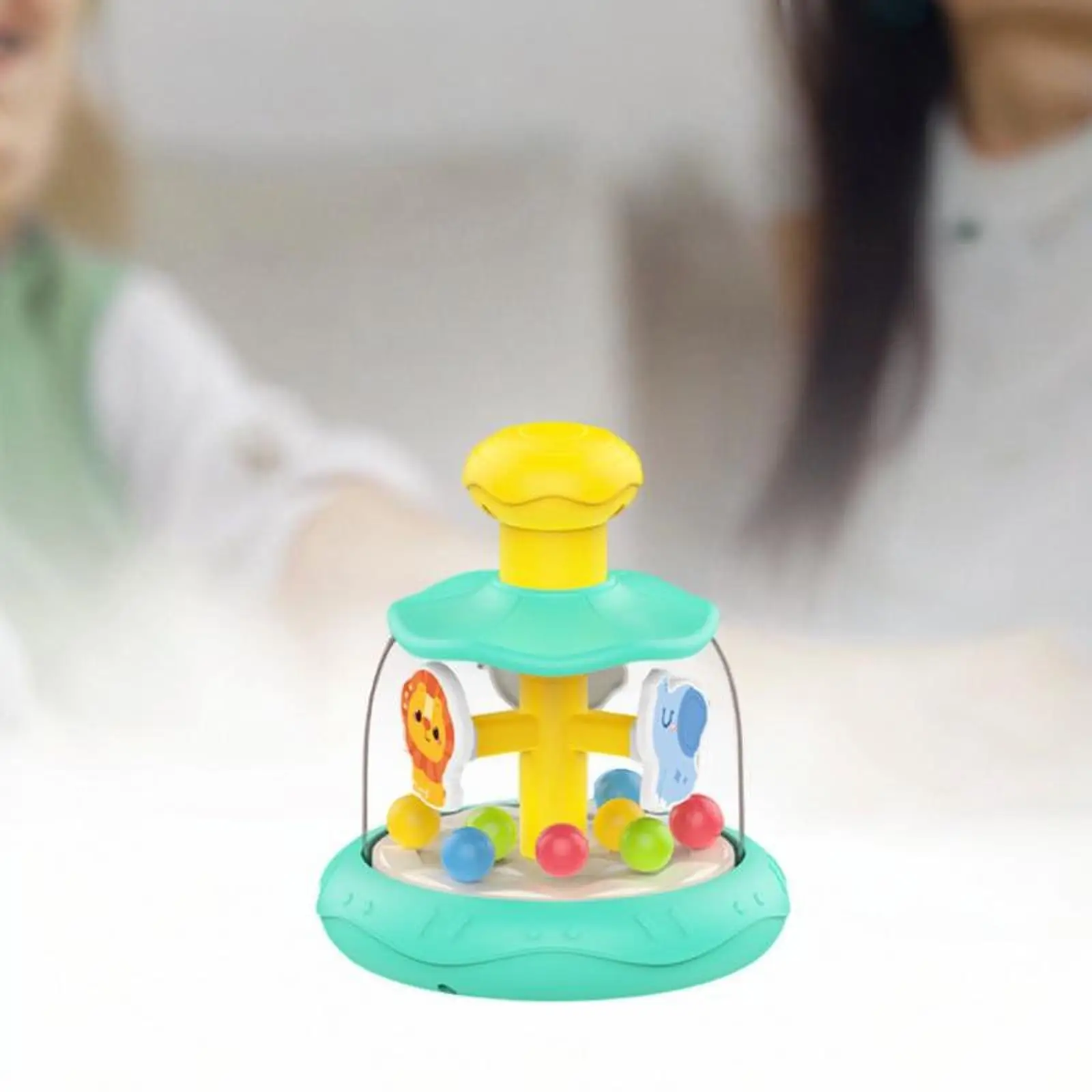 Baby Press Spinning Toy Rotating Jumping Ball Animal Motor Skills Learning Toy for Age 6 Months+ Toddlers Baby Girls Boys Infant