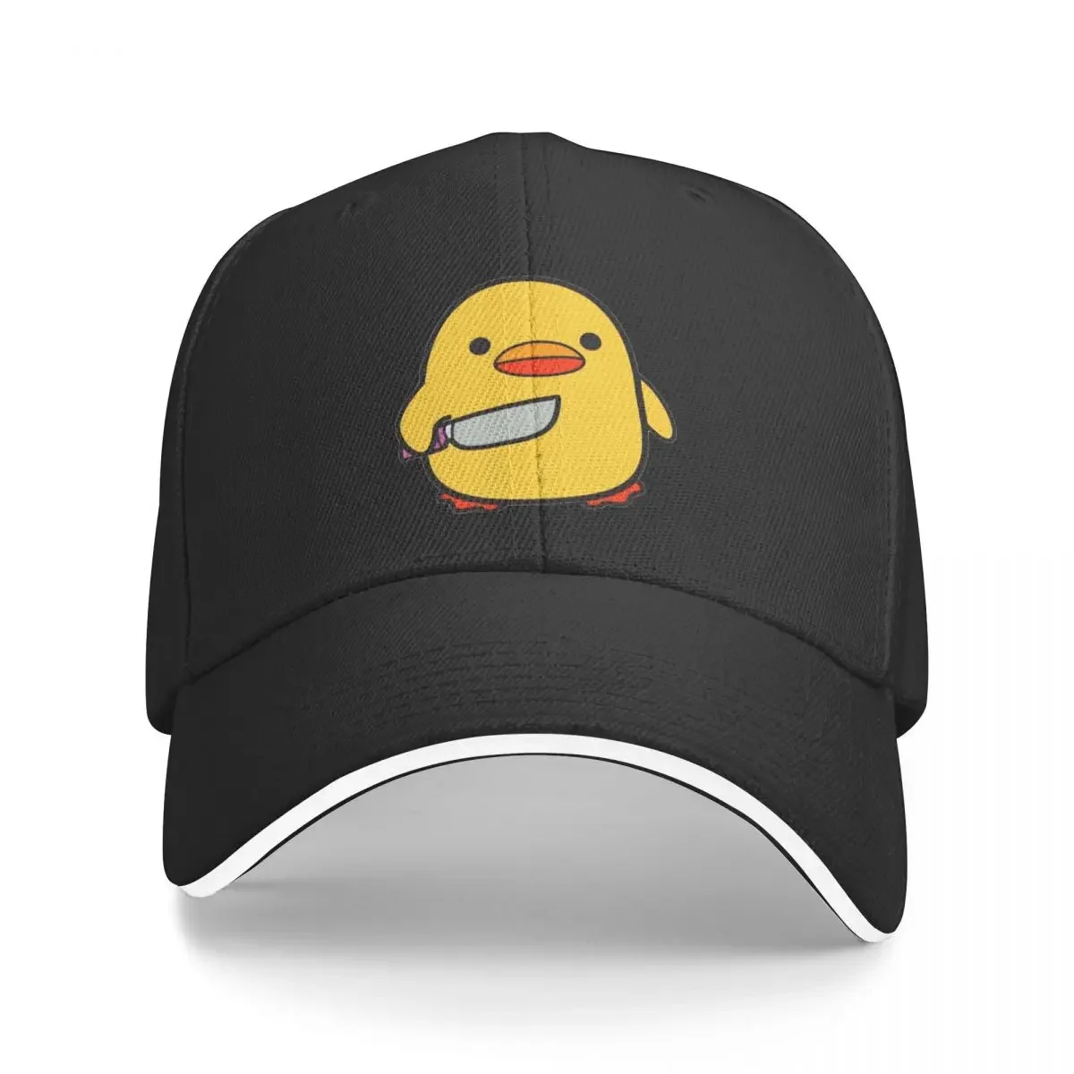 

Funny Duck With Knife Baseball Cap Casual Unisex Style Adjustable Unisex Sandwich Hat for Sun Protection Travel Gift