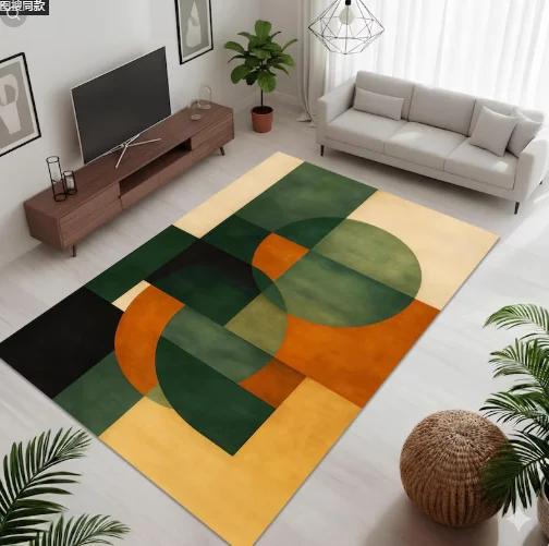 שטיח גיאומטרי אדום אפגניסטי בסגנון אוריינטלי וינטאג' ניתן לשטוף שטיח אזורי לקישוט הבית