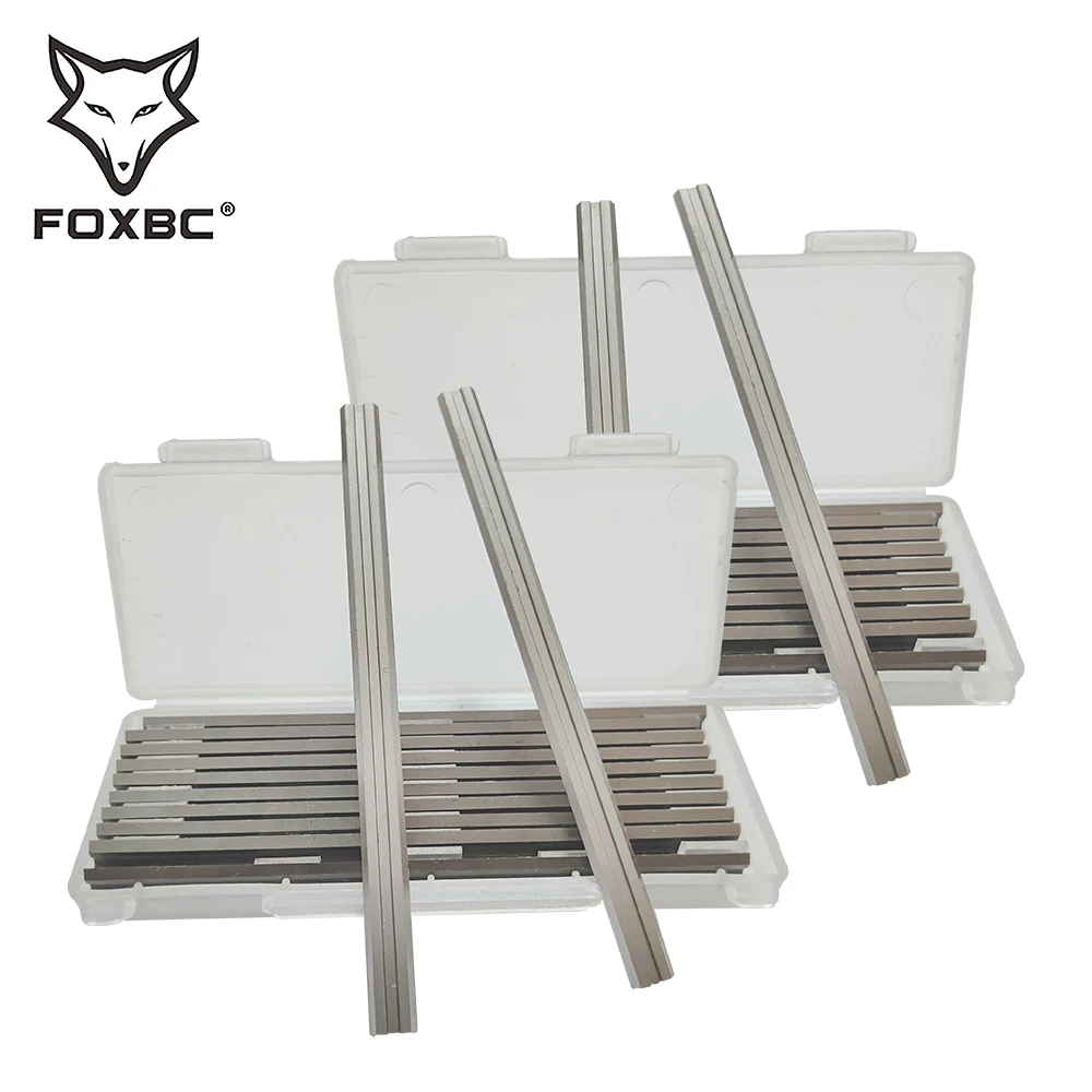 FOXBC 20PCS 82mm Electric Planer Blades HSS Reversible Wood Planer Knives Woodworking Machinery Parts For DeWalt Bosch Makita