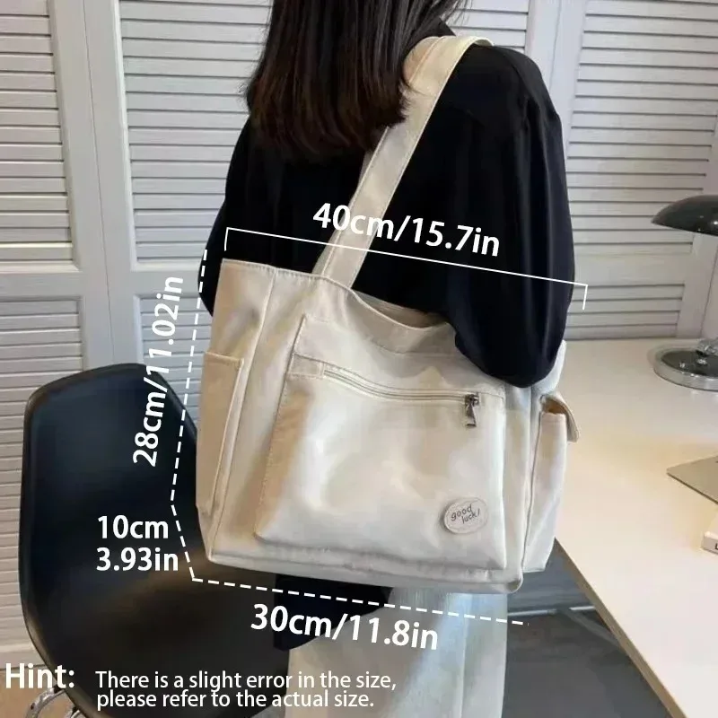 Versatile Women's Fashion Shoulder Bag Class Large Capacity Student Tote Bag Canvas Commuter Handbag Women Bag