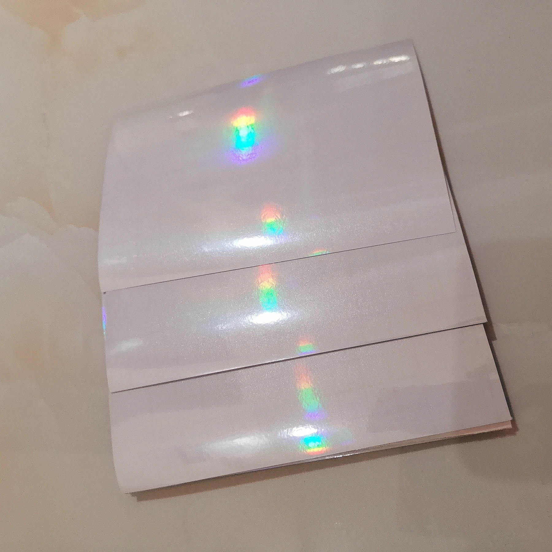 Transparen Plain 50 Sheets/ Bag Holographic Matched Adhesive Film Backside 150 X 105MM Cold Laminating On Photo DIY Package Card