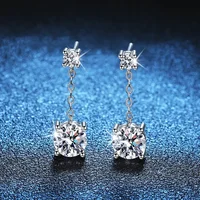 D VVS1 Moissanite Drop Earrings For Women GRA Certified Diamond Hanging Earrings Wedding Jewelry S925 Silver Plated PT950