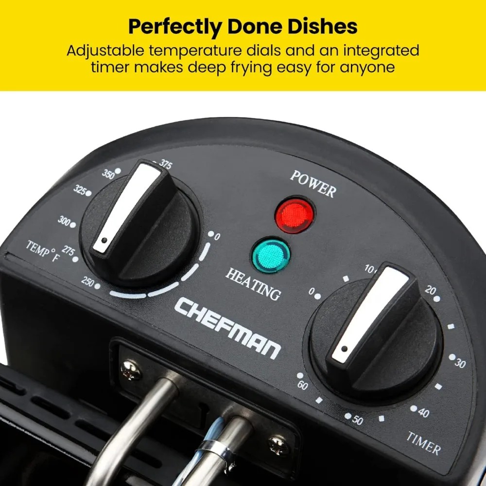 New 4.5 Liter Electric Deep Fryer W/Basket Strainer, Adjustable Temperature & Timer, Perfect for Fried Chicken