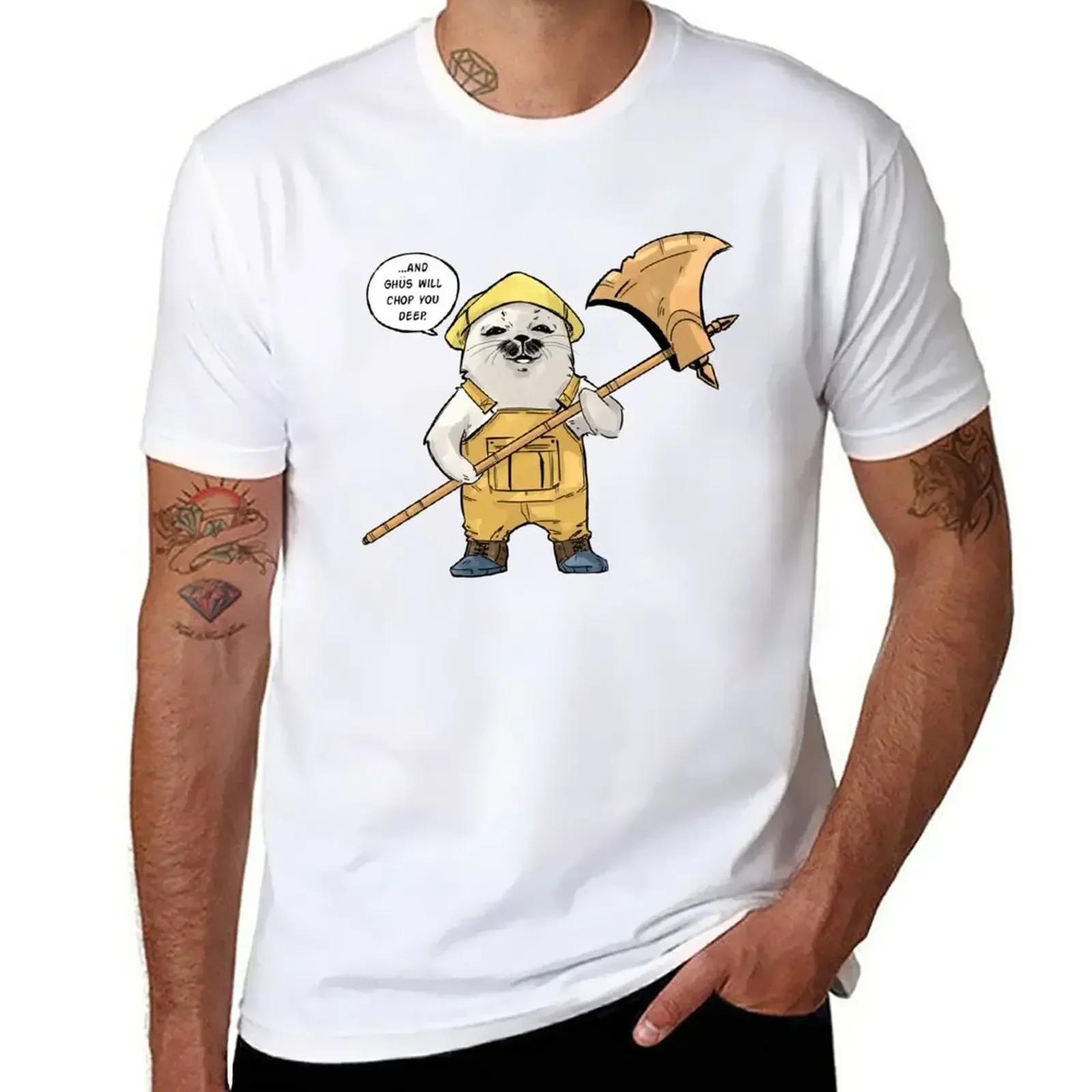 

Ghus T-Shirt oversized summer tops vintage t shirts for men graphic