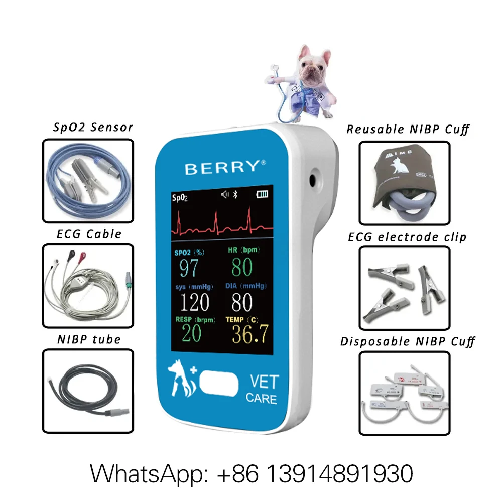 AM6100/AM6200 Veterinary Monitor animal Portable Handle Multiple Vital Signs 6 PARAMETERS Animal Vet Patient Monitor