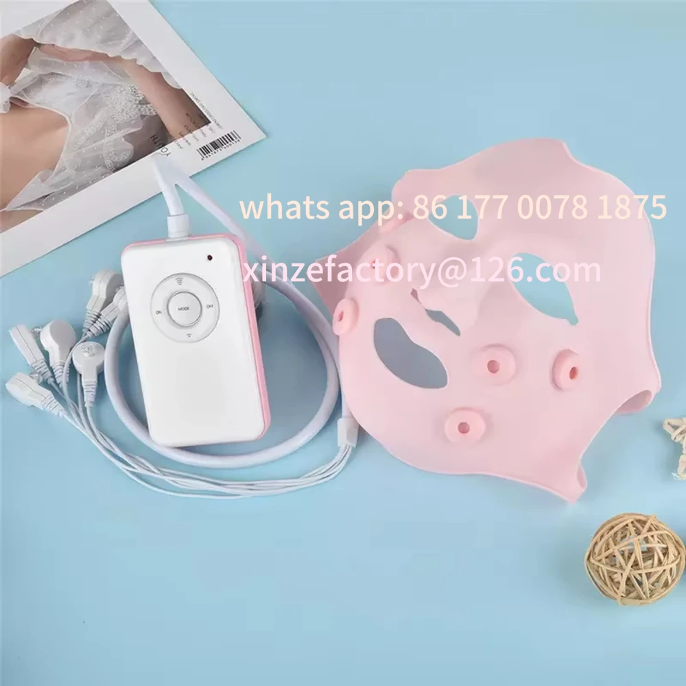 맞춤형 전자 실리콘 페이스 리프트 마스크 피부 미백 마스크 마이크로커런트 소프트 젤 페이스 마사지기