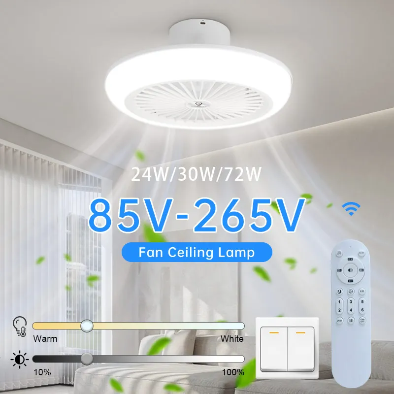 Ceiling Fan Lamp with Remote Control Electric fan E27 Mute Fan Light 30W Dimmable Smart LED Ceiling for Bedroom Living Room ceiling fan led ceiling fan lights led fan light