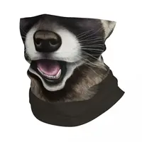 Funny Animal Raccoon Winter Headband Neck Warmer Women Men Ski Camping Tube Scarf Trash Panda Racoon Face Bandana Gaiter 1