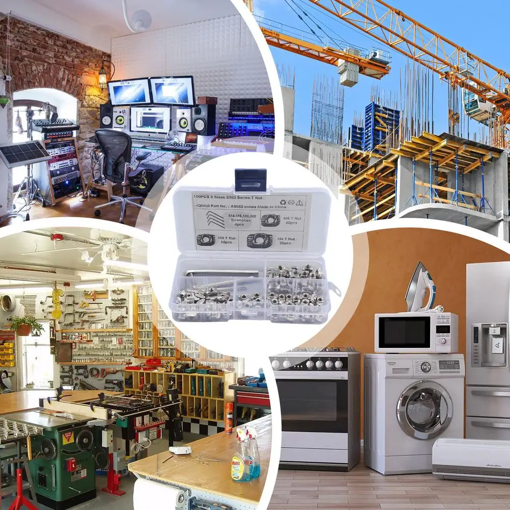 Description Picture 5 of itemThread T Nuts Carbon Steel Hammer Head Fastener Nut Hammer Nut Block Square Nuts With Wrench Carbon Steel T-Slot Nut Slider Nut