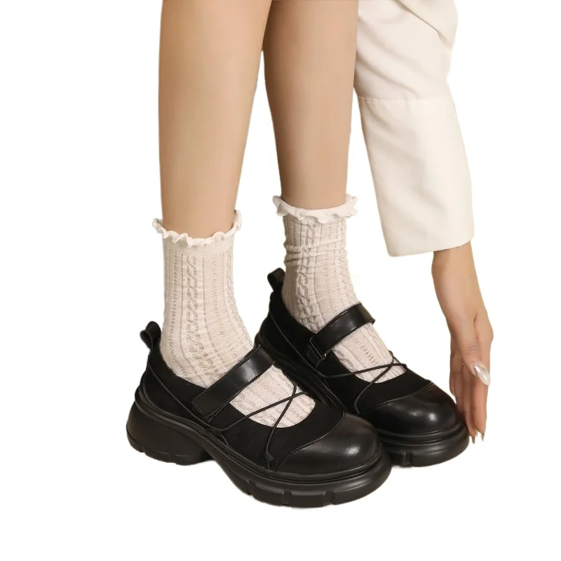 Autumn Chunky Women Sports Shoes Fashion Shallow Butterfly-knot Platform Sneakers Ladies Casual Flats Outdoor Mary Jane Shoe